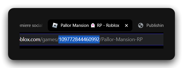 Roblox game address bar