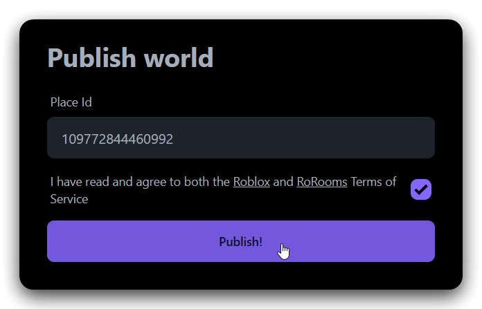 Publish button